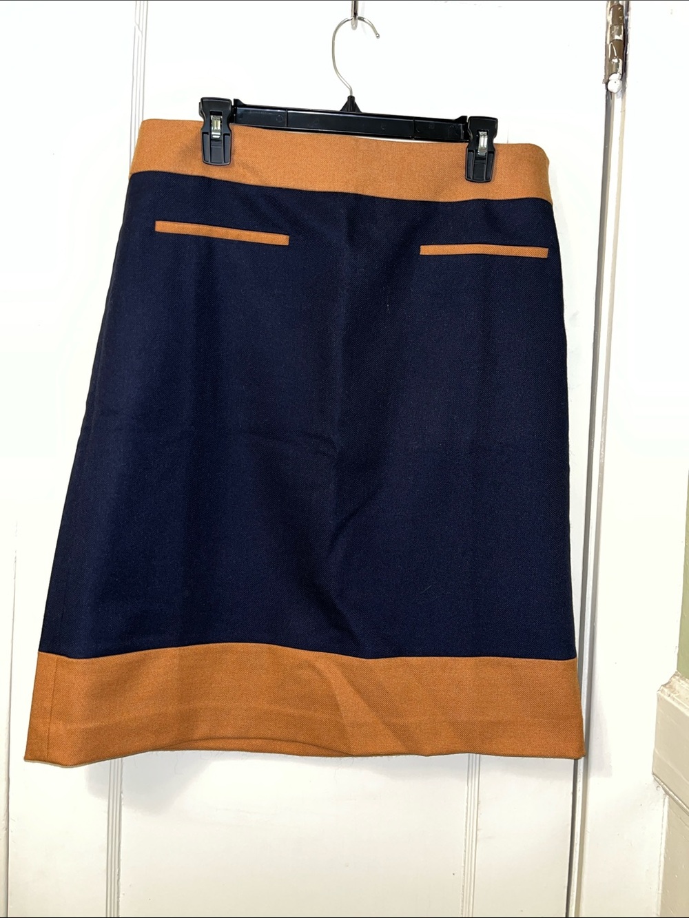 LOFT Color-block Skirt in Black/Brown